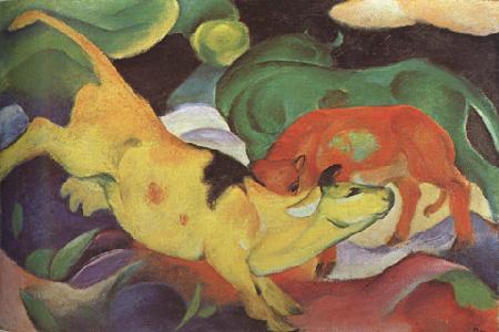 Franz Marc Cows,Yellow,Red Green (mk34) oil painting picture